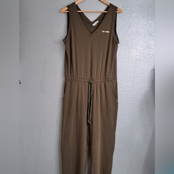 Calvin Klein Olive Green Sleeveless Jumpsuit/Jogger   Size L - Picture 1 of 5
